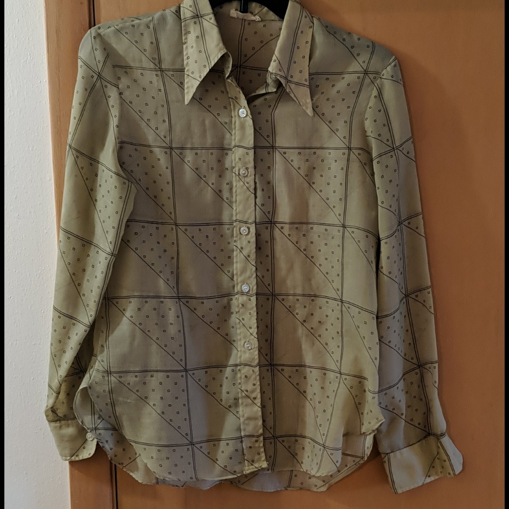Pierre D'Alby Paris Zyga Geometric Button Down Shirt Size Medium